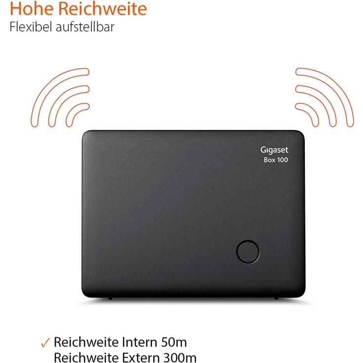 Gigaset Box 100 DECT Basisstation für Ihr eigenes Kommunikationssystem mit Gigaset Mobilteilen, Basis unterstützt 6 Mobilteile für den analogen Telefonanschluss, schwarz – Bild 5