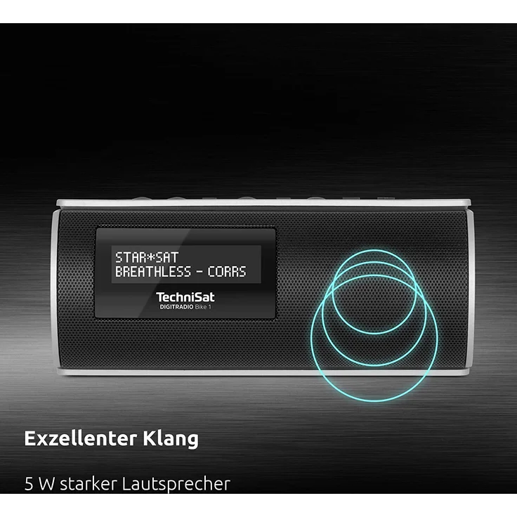 TechniSat DIGITRADIO Bike 1 Tragbares Radio mit Bluetooth, OLED-Display, spritzwassergeschützt, schwarz, silber – Bild 7