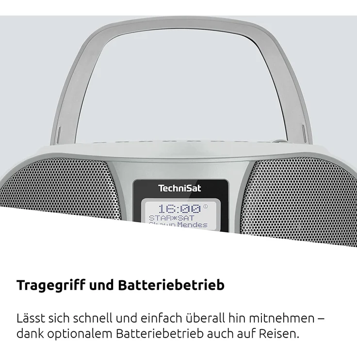 TechniSat DIGITRADIO 1990 - Stereo-Boombox mit DAB+/UKW-Radio und CD-Player (Bluetooth-Audiostreaming, Kopfhöreranschluss, USB, AUX in, Ladefunktion, Uhr, 2 x 1,5 Watt Ausgangsleistung) silber – Bild 7