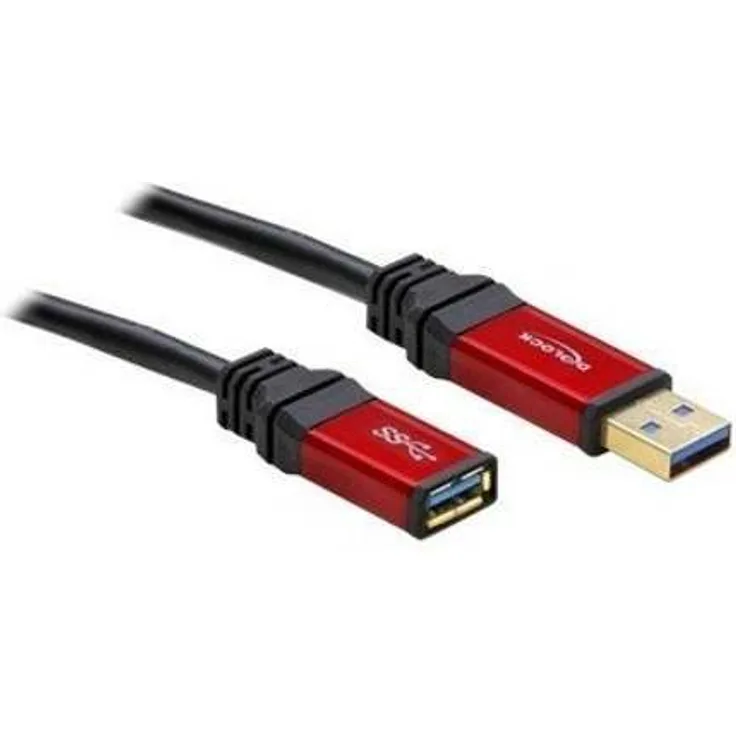 DeLOCK Premium - USB-Verlängerungskabel - 9-polig USB Typ A (M) - 9-polig USB Typ A (W) - 1,0m (USB / USB2.0 / USB3.0) - Schwarz (82752)