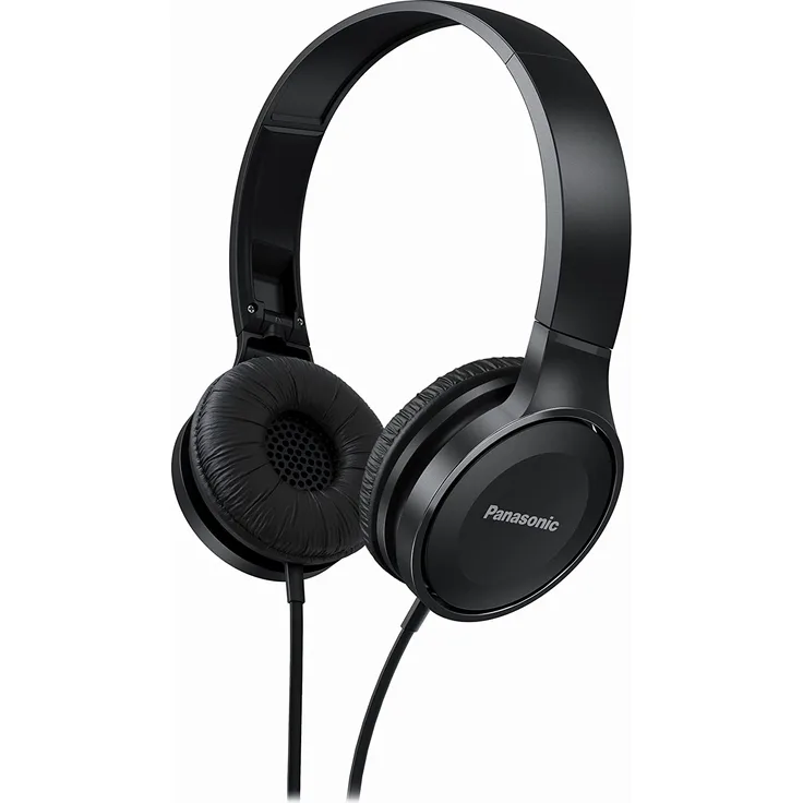 Panasonic RP-HF100ME-K On-Ear-Kopfhörer mit Mikrofon, schwarz
