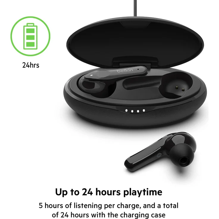 Belkin SOUNDFORM Move, True Wireless In-Ear Kopfhörer, mit Bluetooth, Mikrofon, spritzwassergeschützt (IPX5), schwarz – Bild 8