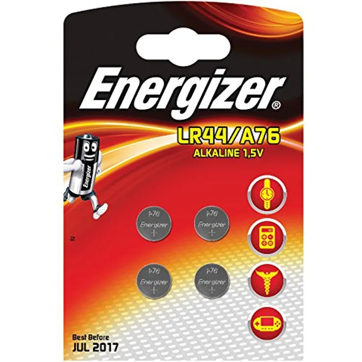 Energizer LR44-A76 Alkali Batterien, 1.5V, 4 Stück