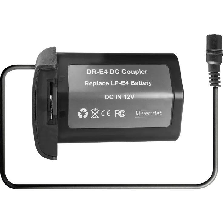 kj-vertrieb DC-Kuppler, Akkuadapter für Canon DR-E4 - ersetzt LP-E4