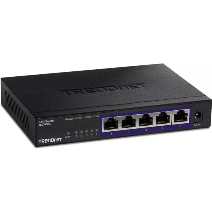 Trendnet TEG-S350 5-Port unverwalteter 2,5G Switch Wandmontierbar Lüfterloses Design