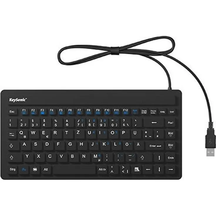 KeySonic KSK-3230IN Waterproof Mini size industrial - Tastatur - USB - Deutsch QWERTZ - Schwarz (28097)