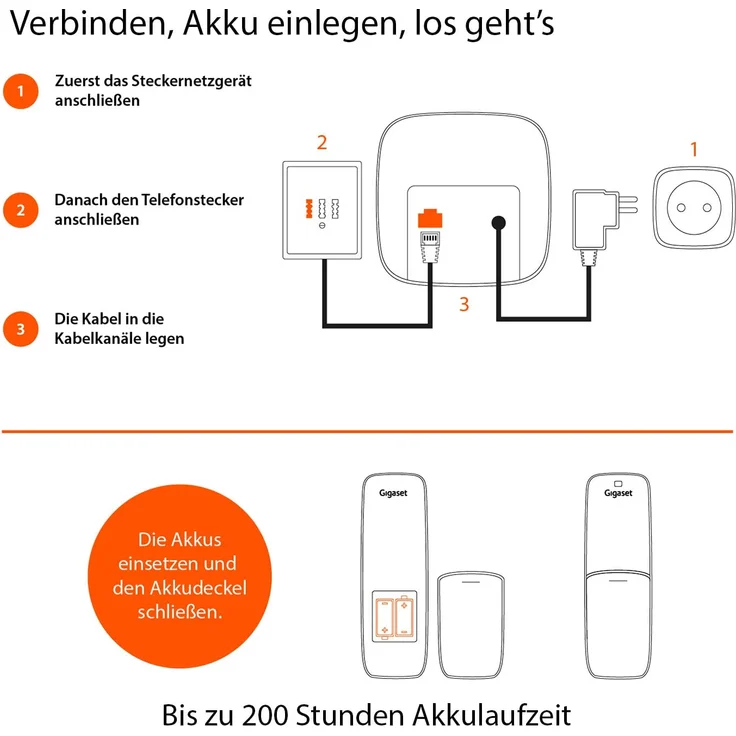 Gigaset E290 - Schnurloses Senioren-Telefon ohne Anrufbeantworter mit großen Tasten - großes Display, Zielwahltasten für wichtige Nummern, Verstärker-Funktion für extra lautes Hören, Analog-Telefon, schwarz – Bild 4