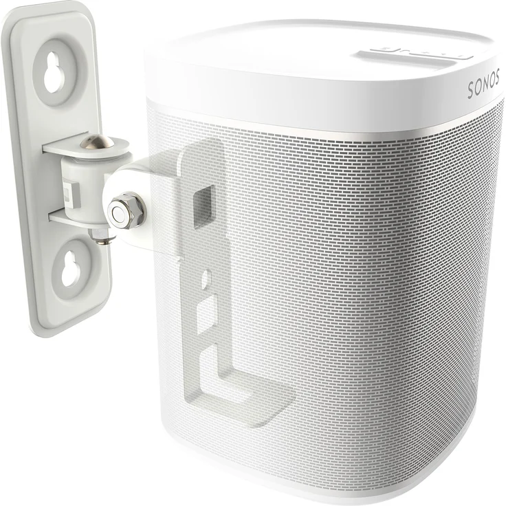 RICOO Lautsprecher Wandhalterung schwenkbar neigbar LH431W für SONOS Play 1 / Wlan Airplay Lautsprecher-Wandhalter / Halterung-Lautsprecherboxen / Multiroom Speaker Full-Motion Mount / Weiß – Bild 1
