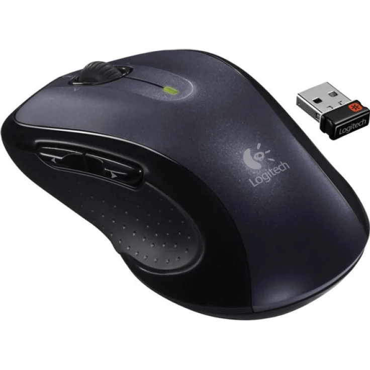 Logitech M510 Kabellose Maus, 2.4 GHz Verbindung via Unifying USB-Empfänger, 1000 DPI Laser-Sensor, 24-Monate Akkulaufzeit, 7 Tasten, PC-Mac - Schwarz – Bild 2