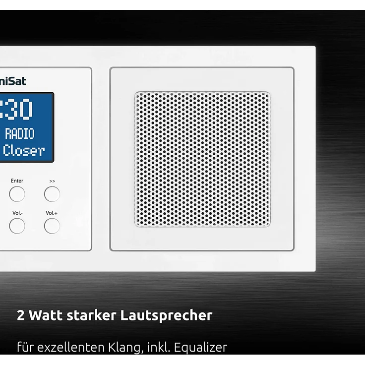 TechniSat DIGITRADIO UP 1 Unterputz-Radio mit Bluetooth, LCD-Display, spritzwassergeschützt, Wecker, weiß – Bild 6