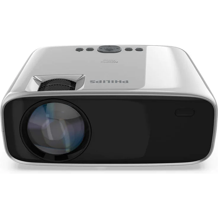 Philips NPX535 NeoPix Prime One Mini-Beamer, LED, HD Ready (1280 x 720), Kontrast 3000:1, 3500 ANSI-Lumen, Bildverhältnis 16:9, Bluetooth, WLAN, silber – Bild 1