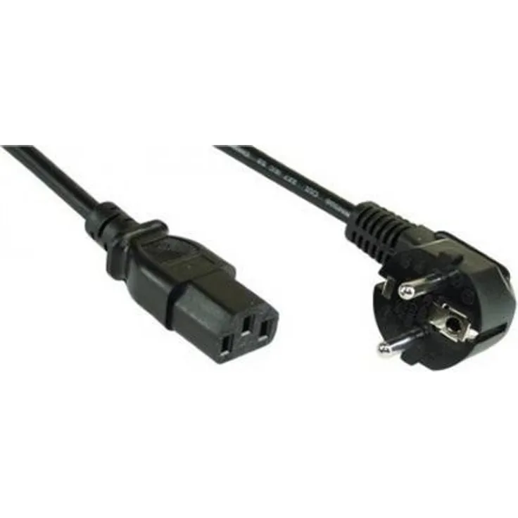 InLine® Netzkabel, Schutzkontakt gewinkelt auf Kaltgerätestecker, 10m