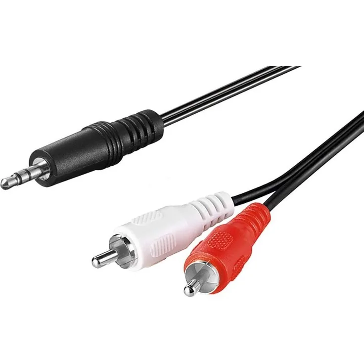 PremiumCord Klinke auf Cinch Y Kabel 5m, Klinkenstecker 3,5mm auf 2x Cinch RCA Stecker, Jack zu RCA, Stereo Audio, Für Digitalkamera, TV, Handys, MP3, HiFi, Farbe schwarz