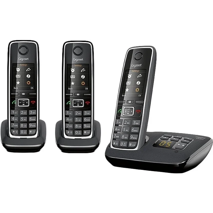 Gigaset C530A Trio Festnetz-Telefon, schnurlos, DECT, Anrufbeantworter, Analog-Telefon, schwarz – Bild 2