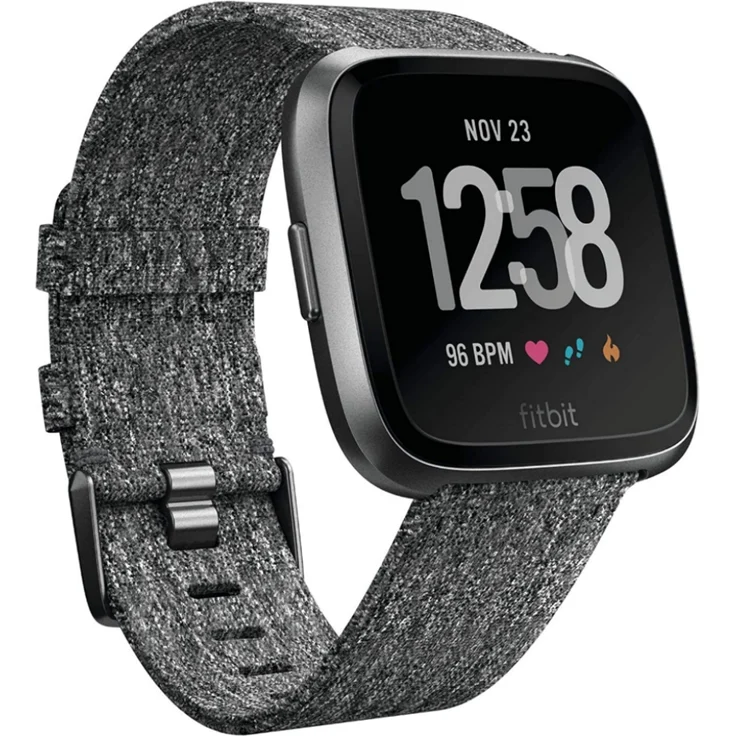 Fitbit Versa Special Edition, Gesundheits & Fitness Smartwatch mit Herzfrequenzmessung, 4+ Tage Akkulaufzeit & Wasserabweisend bis 50 m Tiefe, Holzkohle – Bild 1