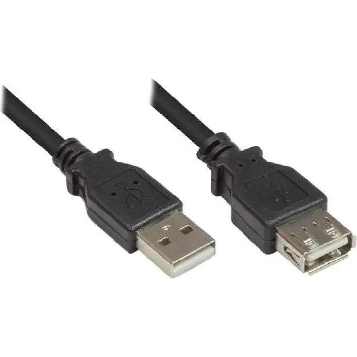 Good Connections - USB Verlängerungskabel - USB 2.0 Typ A (W) -> USB 2.0 Typ A (M) - 3.0 m - Schwarz (2511-OF3S) - Preisvergleich