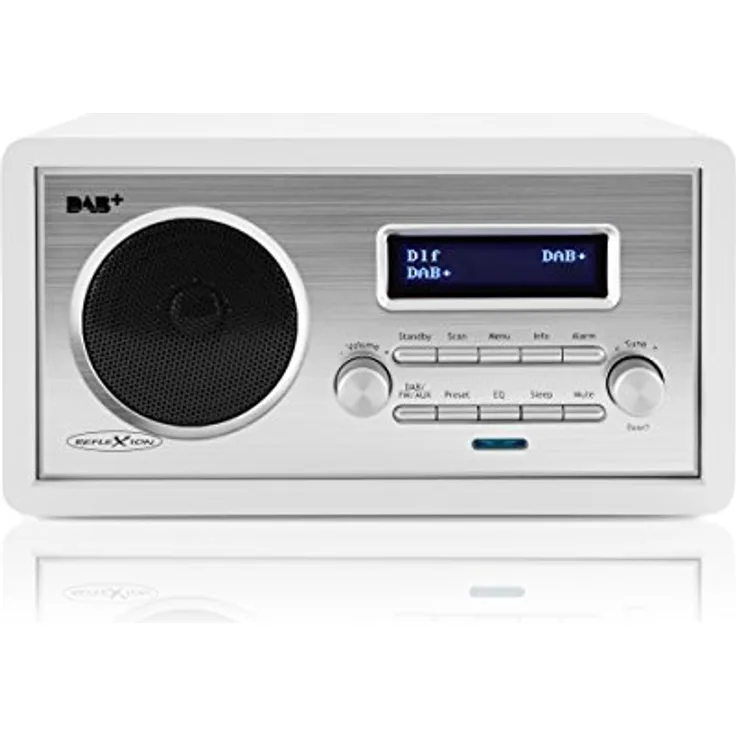 Reflexion HRA1255 Digital-Radio mit DAB+ und UKW Tuner im Retro-Design (Senderspeicher, Weckfunktion, AUX-Eingang, Kopfhörer-Anschluss), weiß