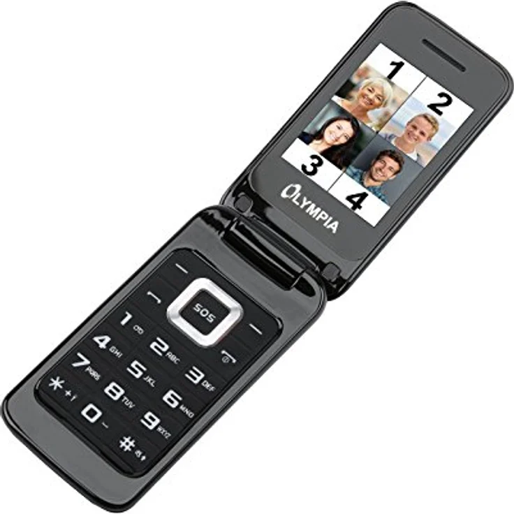 Olympia Luna schwarz Mobiltelefon für Senioren, Altersgerechtes Klapphandy mit Tasten – Bild 2