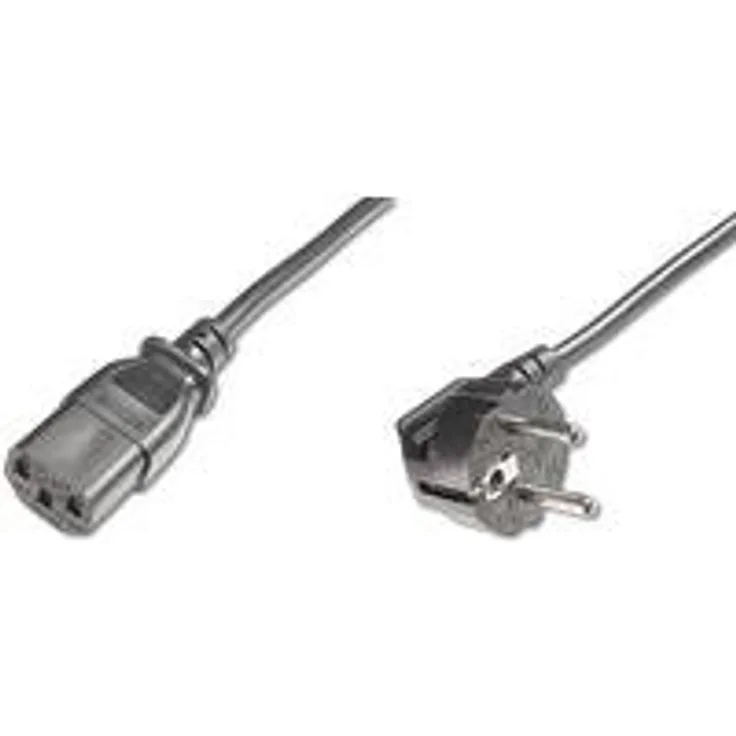 Assmann Stromversorgung Anschlusskabel Netzkabel Schuko/Stecker - IEC/Buchse Stecker-abgewinkelt 5.0 m schwarz