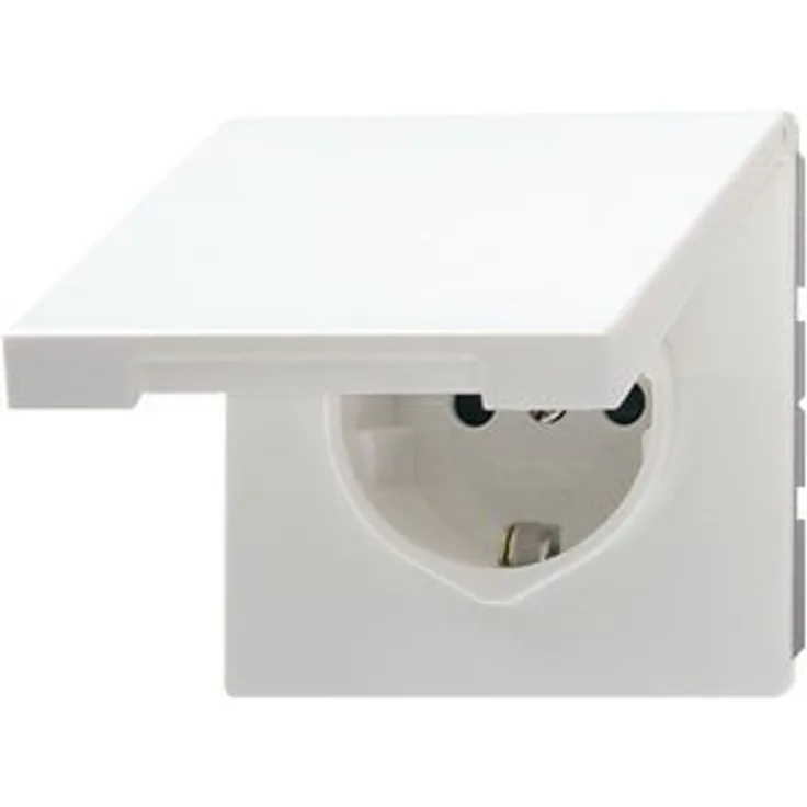 Jung 1520 KL WW Schuko Steckdose 16 A 250 V mit Klappdeckel Serie LS alpinweiß