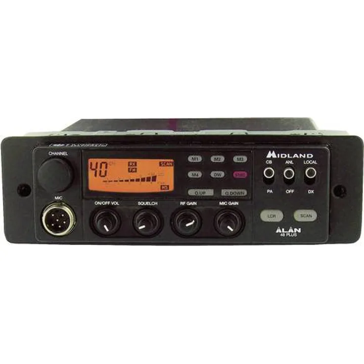 MIDLAND C791 DIN Halterung für Alan 48 Plus B-Excel Multi, Midland248-248XL, schwarz