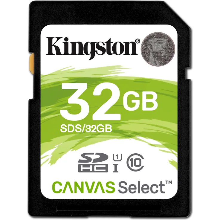 Kingston Canvas Select SD Karte SDS 32GB Speicherkarte (Geschwindigkeiten der Klasse 10 UHS-I, bis zu 80MB-s Lesezugriff)