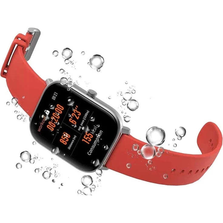 Amazfit GTS Smartwatch GPS, Unisex, Einheitsgröße, Aluminiumgehäuse, Silikonarmband, Vermillion Orange – Bild 4