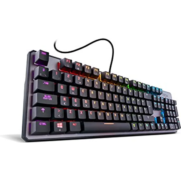 KROM Kernel USB Schwarz - Tastaturen (Standard, Verkabelt, USB, Mechanischer Switch, RGB-LED, Schwarz)