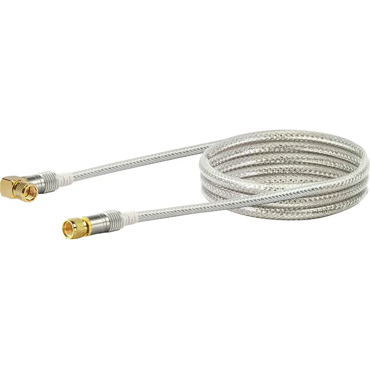 Schwaiger Premium SAT Anschlusskabel 110 dB, 1,5m, transparent, 90° F-Winkelstecker > F-Stecker, 4-Fach Schirmung, 75 Ohm, digital, HDTV, DVB-S-S2