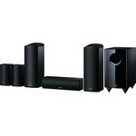 Onkyo SKS-HT588(B) 5.1.2 Kanal Heimkino Lautsprechersystem (6-teilig), Dolby Atmos-fähig, 130 W Belastbarkeit, 80 W aktiver Subwoofer, Surround Lautsprecher wandmontierbar, Schwarz