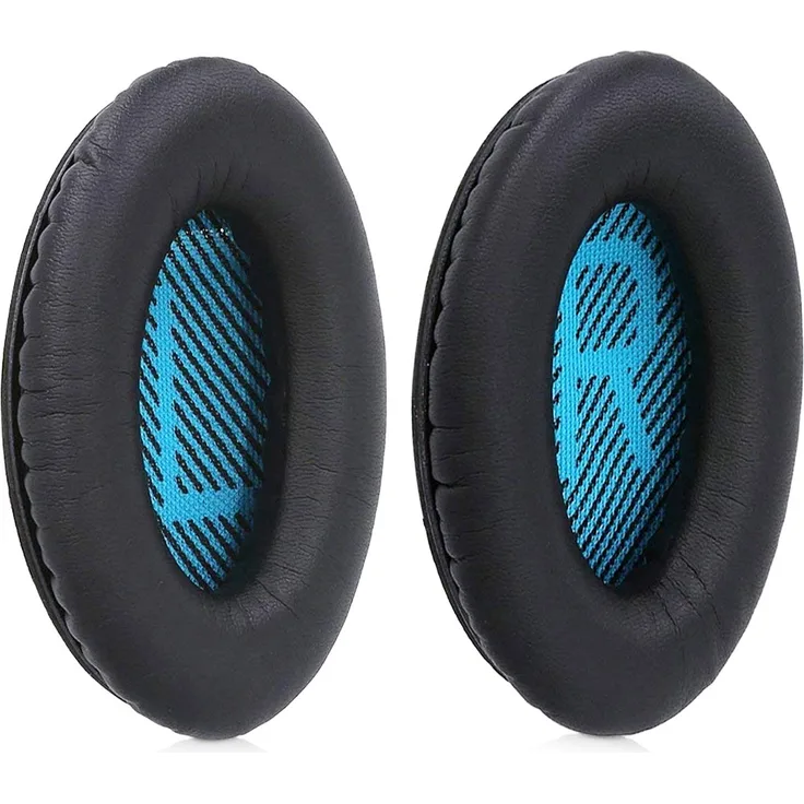 MMOBIEL Ohrpolster Ear Pads Ersatz kompatibel mit Bose QuietComfort QC2/ QC15/ QC25/ QC35/ AE2/ AE2i/ AE2 AE2-W (Blau/Schwarz)