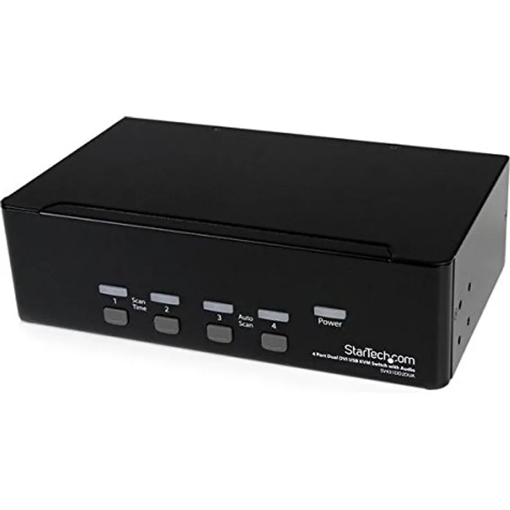 StarTech.com 4 Port Dual DVI USB KVM Switch- Umschalter mit Audio und USB 2.0 Hub