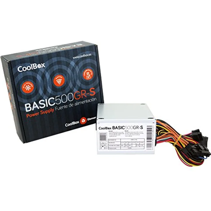 CoolBox BASIC500GR-S 500W SFX Weiß Netzteil - Netzteile (500 W, 22 A, 26 A, 22 A, 0,5 A, 2,5 A)