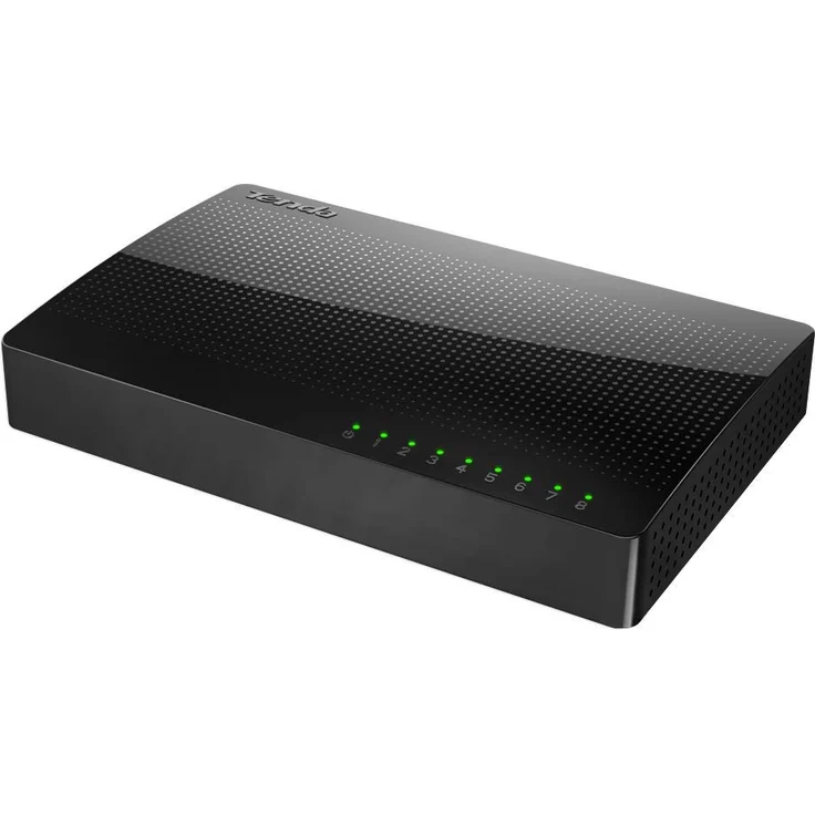 Tenda SG108 8 Port Gigabit Desktop Switch (8x 10 - 100 - 1000 MBit-s RJ-45 Ports, Autonegation, Auto MDI-MDIX, IEEE 802x3x Flusskontrolle, Non-Blocking Architektur) schwarz – Bild 3