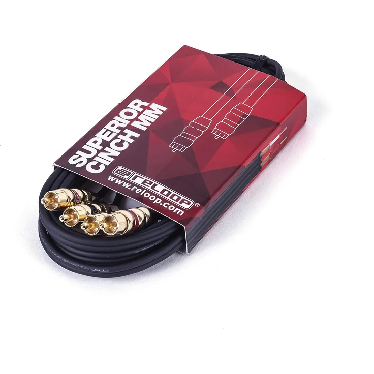 Reloop Superior Cinch MM 3.0 m - sehr flexibel, durch feine, individuelle Litzen, verbindet HiFi und unsymmetrische Geräte
