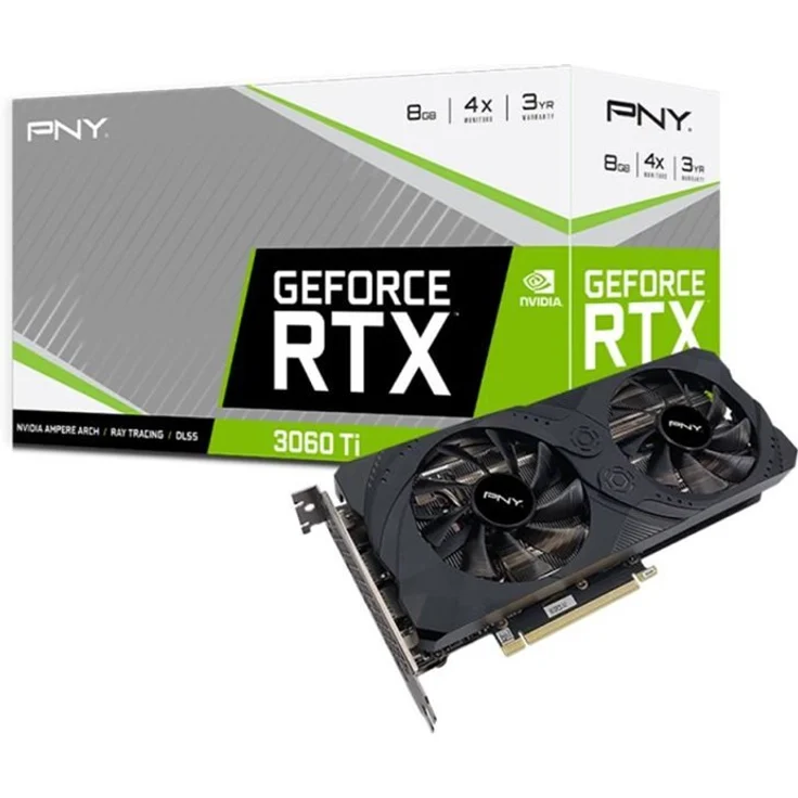 PNY NVIDIA GeForce RTX3060 TI UPRISING Dual 8GB GDDR6 HDMI 3xDP – Bild 1