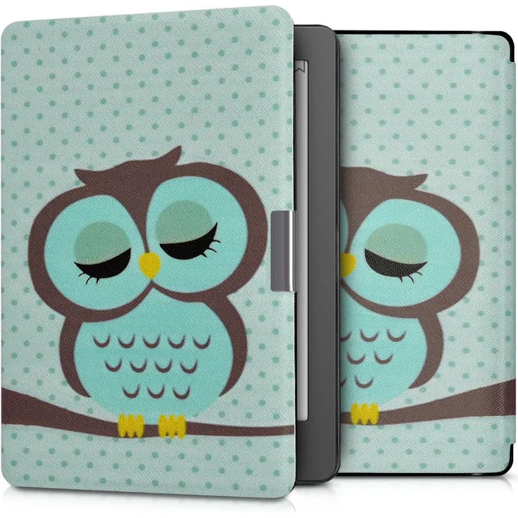 kwmobile E-Reader-Hülle, Hülle für Kobo Aura Edition 2 - Kunstleder eReader Schutzhülle Cover Case - Eule Schlaf Design
