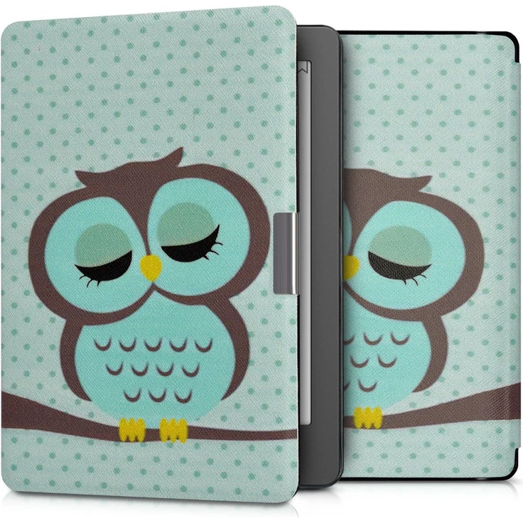 kwmobile E-Reader-Hülle, Hülle für Kobo Aura Edition 2 - Kunstleder eReader Schutzhülle Cover Case - Eule Schlaf Design