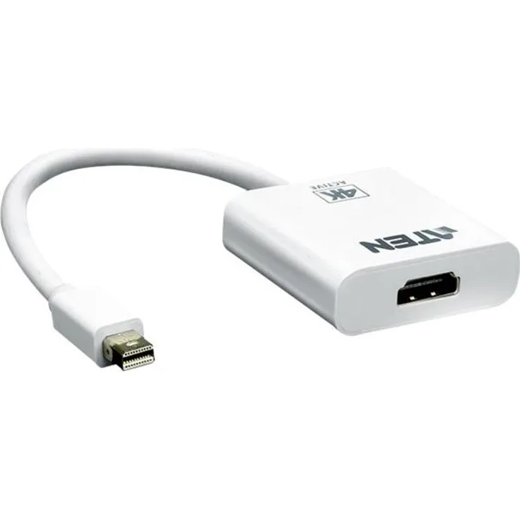Aten Mini DisplayPort-HDMI Mini DisplayPort Male Weiß - Kabelschnittstellen--Adapter (Mini DisplayPort Male, HDMI, Male Connector-Female Connector, Weiß)