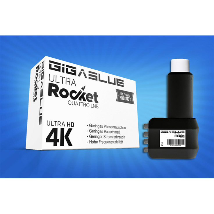 Gigablue Ultra Rocket Quattro Multifeed LNB 40mm Feed 0.1dB FullHD