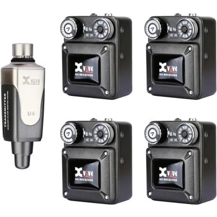 XVive U4 In-Ear Monitor Wireless System Bundle 4R 1x Transmitter + 4x Receiver