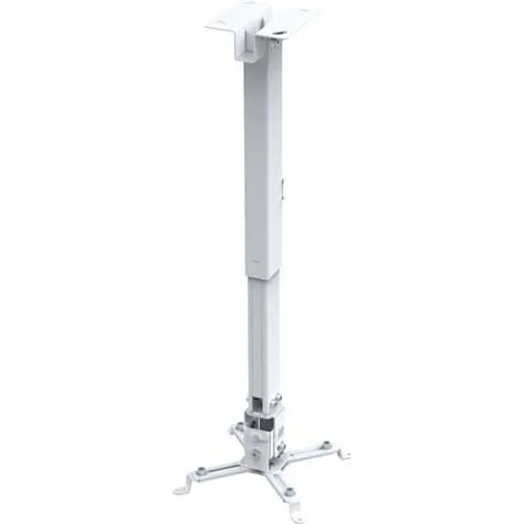 TooQ PJ2012T-W - Verstellbare Neigung der Decke und einstellbar für Projektor bis zu 20 kg Gewicht, höhenverstellbar von 130mm bis 650mm, Neigung +-- 15 °, weiß