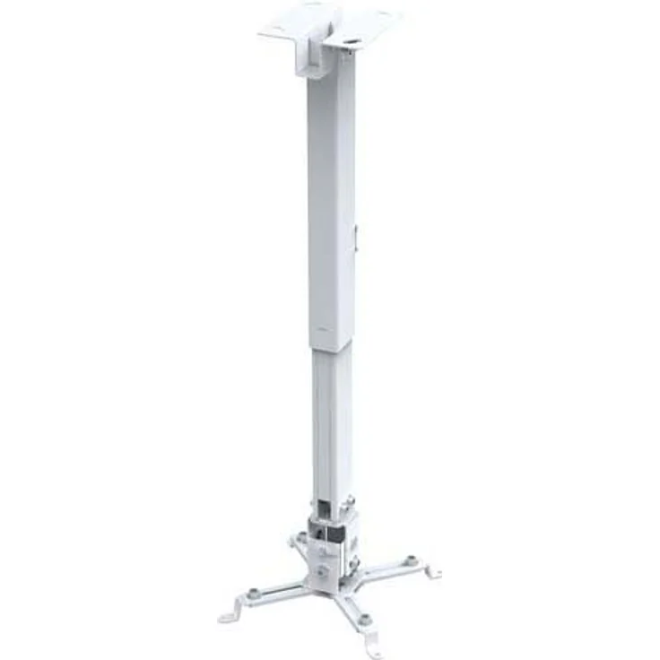 TooQ PJ2012T-W - Verstellbare Neigung der Decke und einstellbar für Projektor bis zu 20 kg Gewicht, höhenverstellbar von 130mm bis 650mm, Neigung +-- 15 °, weiß – Bild 1