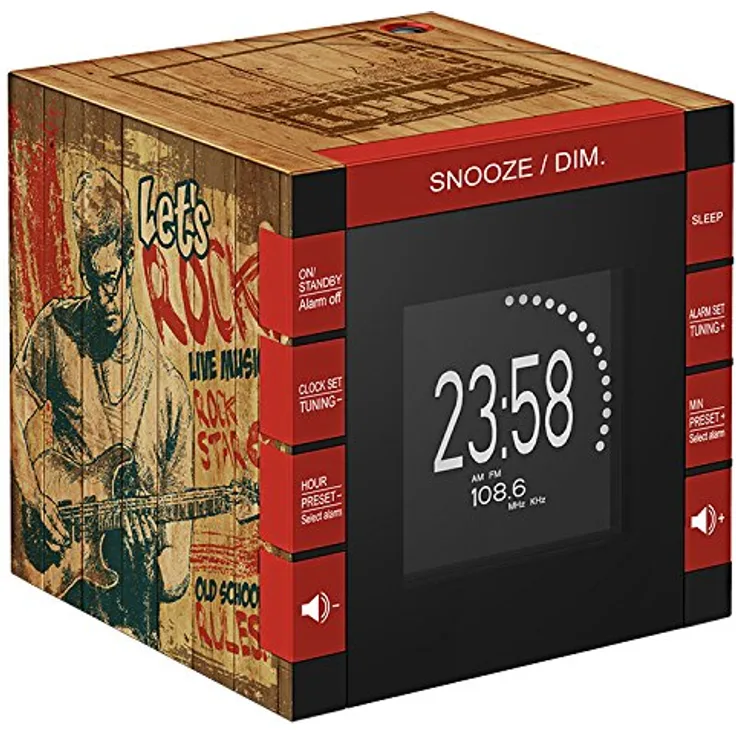 BigBen interaktiver Wecker mit Projektor, Radio, digitale Uhr, FM, PLL, 87,5 bis 108 MHz, LCD-Display, 120 mm