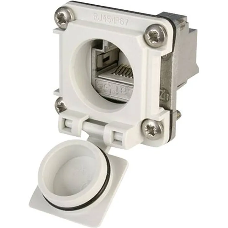 Telegärtner STX V6 RJ45-Flanschset Variante 6 Kupplung, Einbau Pole: 8P8C J00020A0482 Lichtgrau J00020A0482 1St.