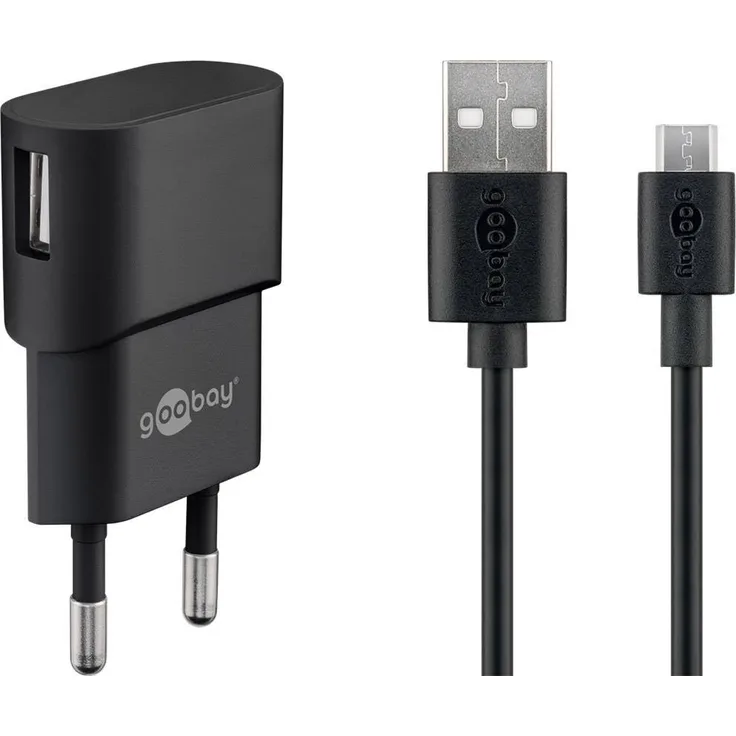 Goobay Micro USB-Ladeset 1A 45296 USB-Ladegerät Steckdose Ausgangsstrom (max.) 1A 1 x USB 2.0 Buchse A