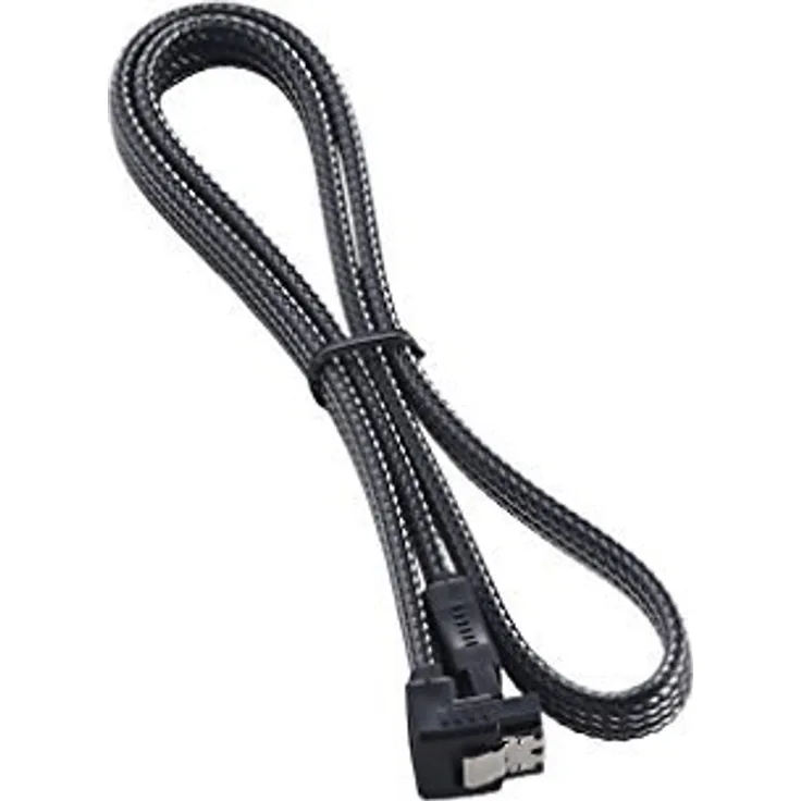 CableMod ModMesh - SATA-Kabel - SAS 6Gbit/s - SATA (W) bis SATA (W) rechtwinklig - 30cm - Kohle (CM-CAB-RSAT-N30KC-R)
