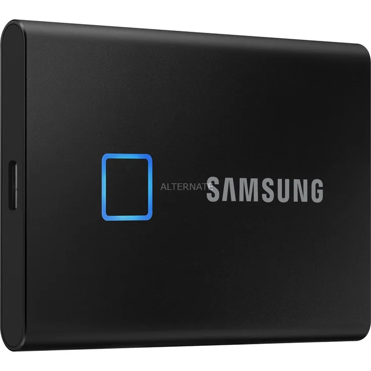 Samsung T7 Touch MU-PC500K - Solid-State-Disk - verschlüsselt - 500 GB - extern (tragbar) - USB 3.2 Gen 2 (USB-C Steckverbinder) - 256-Bit-AES - Schwarz (MU-PC500K/WW)
