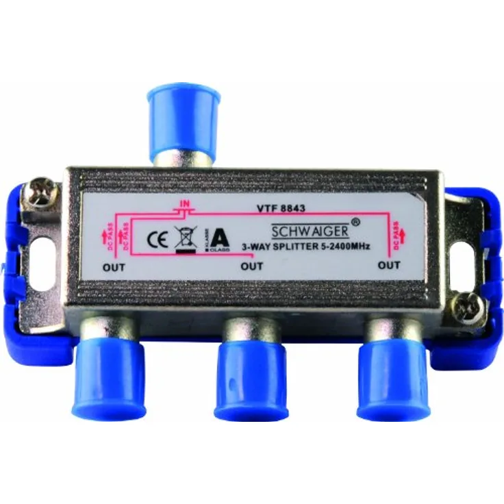 Schwaiger VTF8843241 High-End-Verteiler 3-Fach für BK- und GA-Anlagen (110 dB)