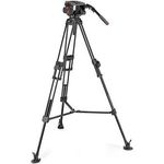 Manfrotto, Fluid-Videokopf 509 mit Fast Twin Videostativ 645, Tripod aus Aluminium, Stativ Profi-Kit DSLR, Kamerastativ für Digitalkamera, Camcorder, Videofilmer, Traglast 13 kg